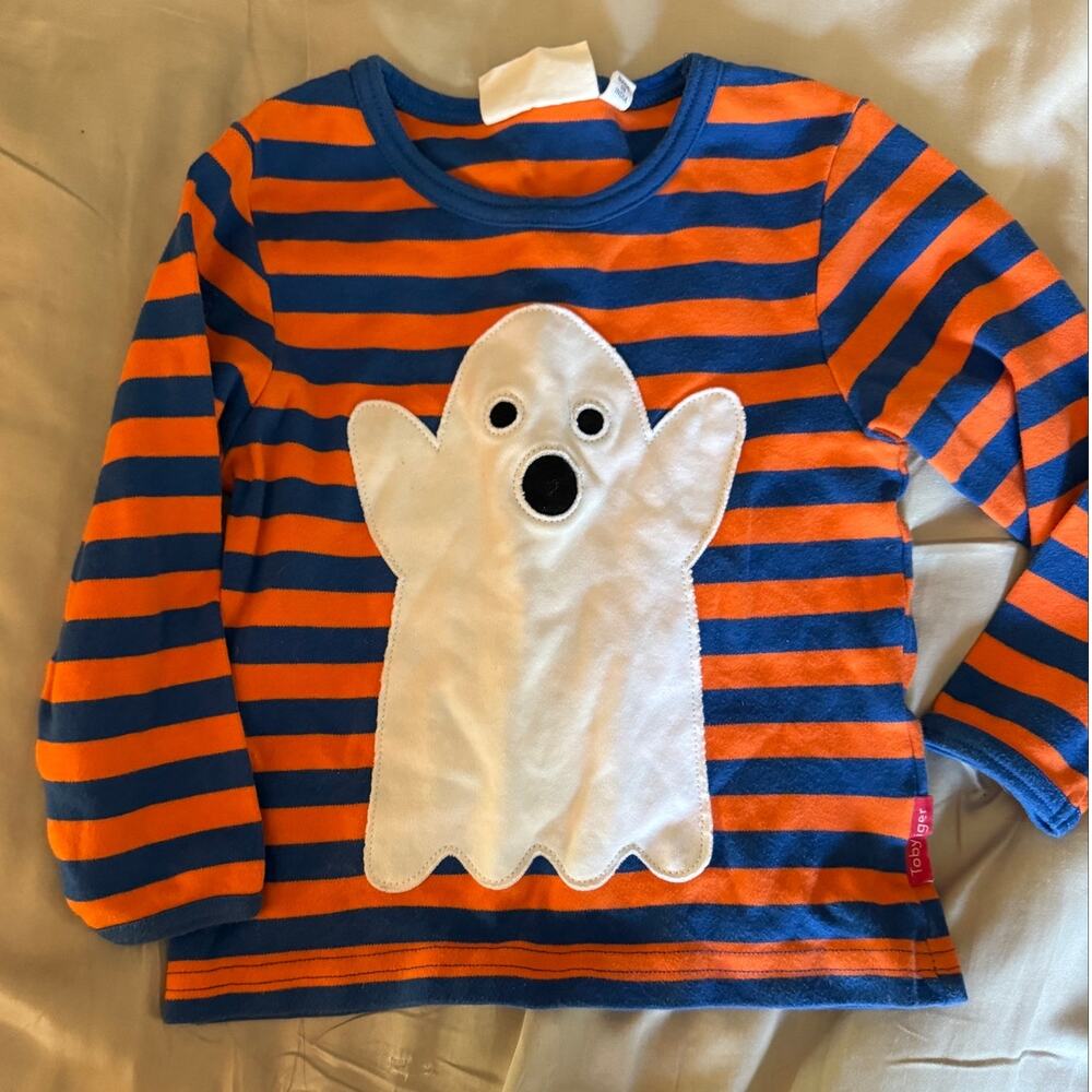 Toby Tiger orange stripe ghost Shirt size 2/3